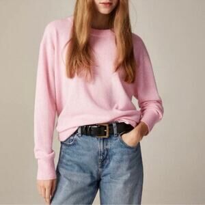 J.Crew Cashmere relaxed crewneck sweater Heather Blush